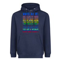 Navy Vote As If Your Life Depends On It Human Rights Heavyweight Hoodie - SnappyArt