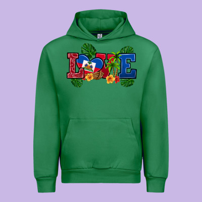 Love Haitian Republic Urban Hoodie Designed By Ranaportraitstore