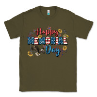 Army Green Happy memorial day 4th of july Classic Tee - CowGirlArtShop