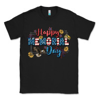 Black Happy memorial day 4th of july Classic Tee - CowGirlArtShop