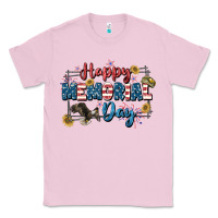 Bubblegum Pink Happy memorial day 4th of july Classic Tee - CowGirlArtShop