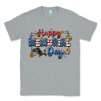 Heather Grey Happy memorial day 4th of july Classic Tee - CowGirlArtShop
