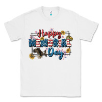 White Happy memorial day 4th of july Classic Tee - CowGirlArtShop