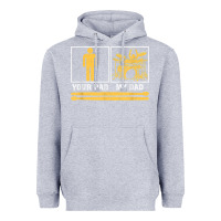 Heather Grey mens my dad is a drummer your dad not drum player father's day t shirt Heavyweight Hoodie - SnappyArt