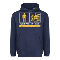 Navy mens my dad is a drummer your dad not drum player father's day t shirt Heavyweight Hoodie - SnappyArt