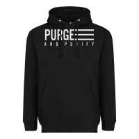 Black Purge And Purify Graphic Heavyweight Hoodie - SnappyArt