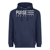 Navy Purge And Purify Graphic Heavyweight Hoodie - SnappyArt