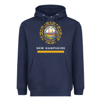 Navy new hampshire state flag new Heavyweight Hoodie - SnappyArt