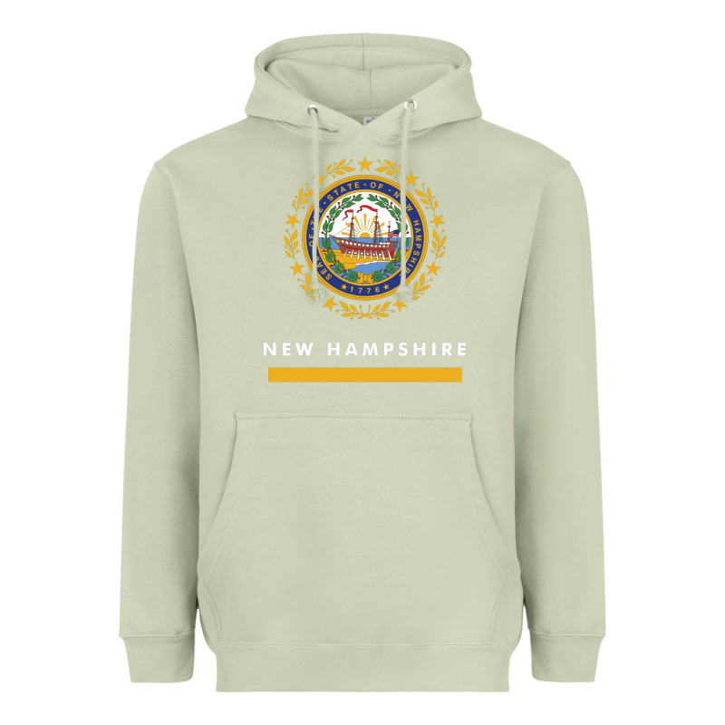 New Hampshire State Flag New Heavyweight Hoodie by SnappyArt | Teevron