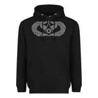 Black Air Force Civil Engineer Badge Heavyweight Hoodie - SnappyArt