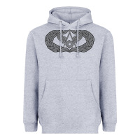 Heather Grey Air Force Civil Engineer Badge Heavyweight Hoodie - SnappyArt