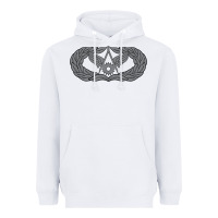 White Air Force Civil Engineer Badge Heavyweight Hoodie - SnappyArt