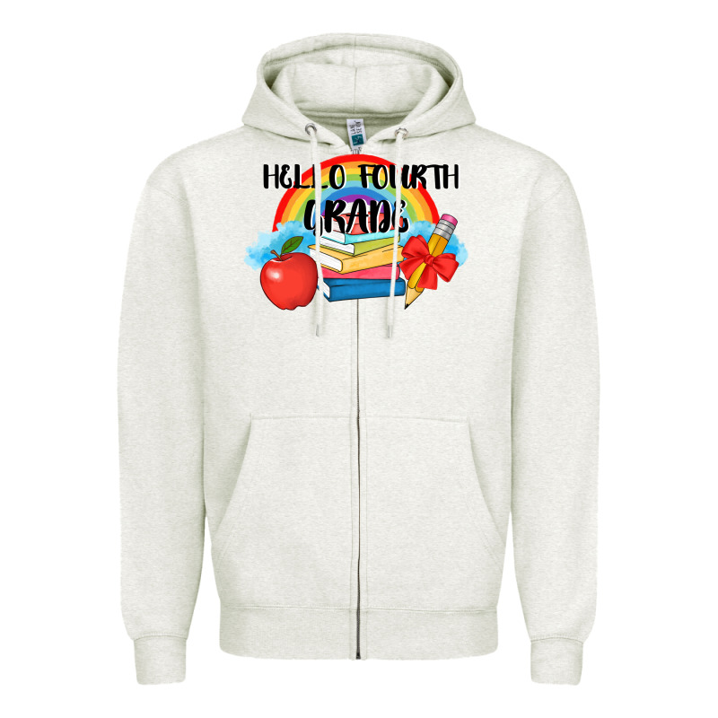 Back To School Hello Fourth Grade 3200x2400 Zipper Hoodie by AdoDesignShop | Teevron