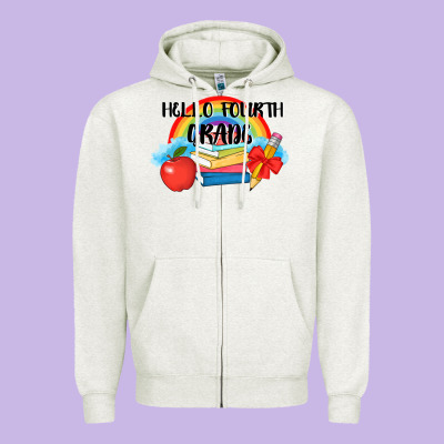 Back To School Hello Fourth Grade 3200x2400 Zipper Hoodie Designed By Adodesignshop