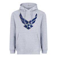 Heather Grey US Air Force USAF Heavyweight Hoodie - SnappyArt