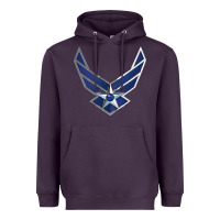 Plum US Air Force USAF Heavyweight Hoodie - SnappyArt