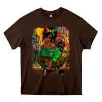 Chocolate Brown juneteenth black woman fashion girl Heavy Core Tee - CowGirlArtShop