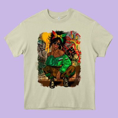 Juneteenth Black Woman Fashion Girl Heavy Core Tee Designed By Cowgirlartshop