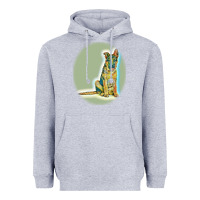 Heather Grey German Shepherd isolated on whot. Heavyweight Hoodie - SnappyArt