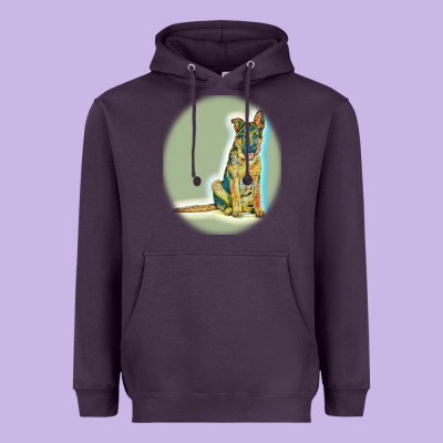 German Shepherd Isolated On Whot. Heavyweight Hoodie Designed By Snappyart