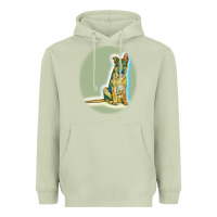 Matcha German Shepherd isolated on whot. Heavyweight Hoodie - SnappyArt