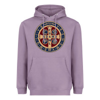 Lavender Saint Benedict Medal 1 Heavyweight Hoodie - SnappyArt