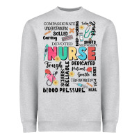 Heather Grey nurse word Heavyweight Sweatshirt - JahusDesignShop