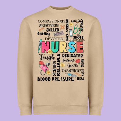 Nurse Word Heavyweight Sweatshirt Designed By Jahusdesignshop
