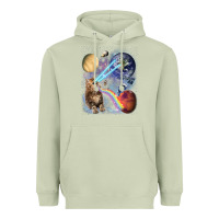 Matcha Fluffy Kitten Shoot Laser Rainbow Space Galaxy, Cat Gifts Heavyweight Hoodie - SnappyArt