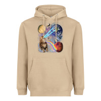 Mushroom Fluffy Kitten Shoot Laser Rainbow Space Galaxy, Cat Gifts Heavyweight Hoodie - SnappyArt