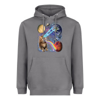 Storm Fluffy Kitten Shoot Laser Rainbow Space Galaxy, Cat Gifts Heavyweight Hoodie - SnappyArt