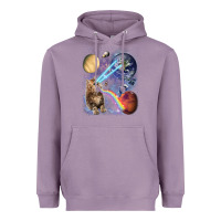 Lavender Fluffy Kitten Shoot Laser Rainbow Space Galaxy, Cat Gifts Heavyweight Hoodie - SnappyArt