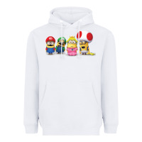 White Super Minion Bros Heavyweight Hoodie - FloraArt