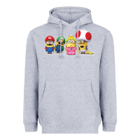 Heather Grey Super Minion Bros Heavyweight Hoodie - FloraArt