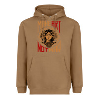 Toasted Coconut make art not war symbol Heavyweight Hoodie - FloraArt