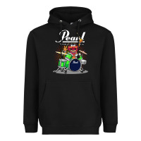 Black ANIMAL DRUMMER PEARL DRUMS Heavyweight Hoodie - FloraArt