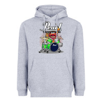 Heather Grey ANIMAL DRUMMER PEARL DRUMS Heavyweight Hoodie - FloraArt