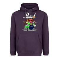 Plum ANIMAL DRUMMER PEARL DRUMS Heavyweight Hoodie - FloraArt