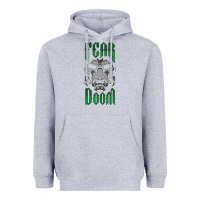 Heather Grey Fear Doom Heavyweight Hoodie - FloraArt