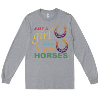Heather Grey Just a Girl Who Loves Horses Long Sleeve Tee - Bettercallsaul