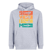 Heather Grey retro vintage swimming gift for swimmers t shirt Heavyweight Hoodie - FloraArt