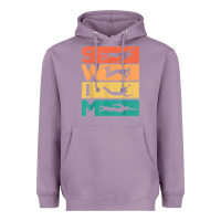 Lavender retro vintage swimming gift for swimmers t shirt Heavyweight Hoodie - FloraArt
