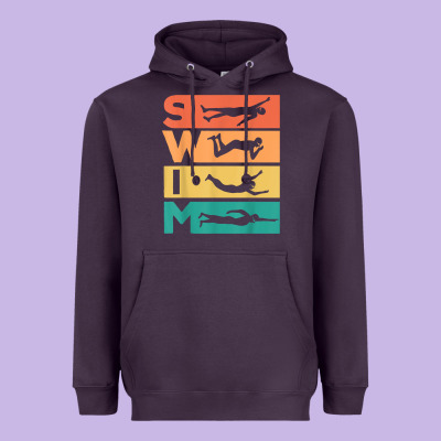 Retro Vintage Swimming Gift For Swimmers T Shirt Heavyweight Hoodie Designed By Floraart