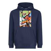 Navy KIKAIDA POSTER Heavyweight Hoodie - FloraArt