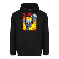 Black ultraman exclusive yellow Heavyweight Hoodie - FloraArt