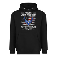 Black proud air force step dad veteran vintage flag veterans day t shirt Heavyweight Hoodie - FloraArt