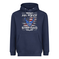 Proud Air Force Step Dad Veteran Vintage Flag Veterans Day T Shirt Heavyweight Hoodie | Teevron