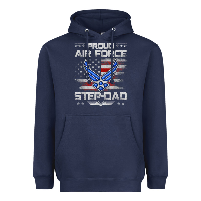 Proud Air Force Step Dad Veteran Vintage Flag Veterans Day T Shirt Heavyweight Hoodie by FloraArt | Teevron