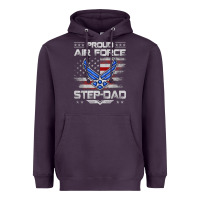 Plum proud air force step dad veteran vintage flag veterans day t shirt Heavyweight Hoodie - FloraArt