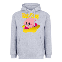 Heather Grey kirby men's pink Heavyweight Hoodie - FloraArt